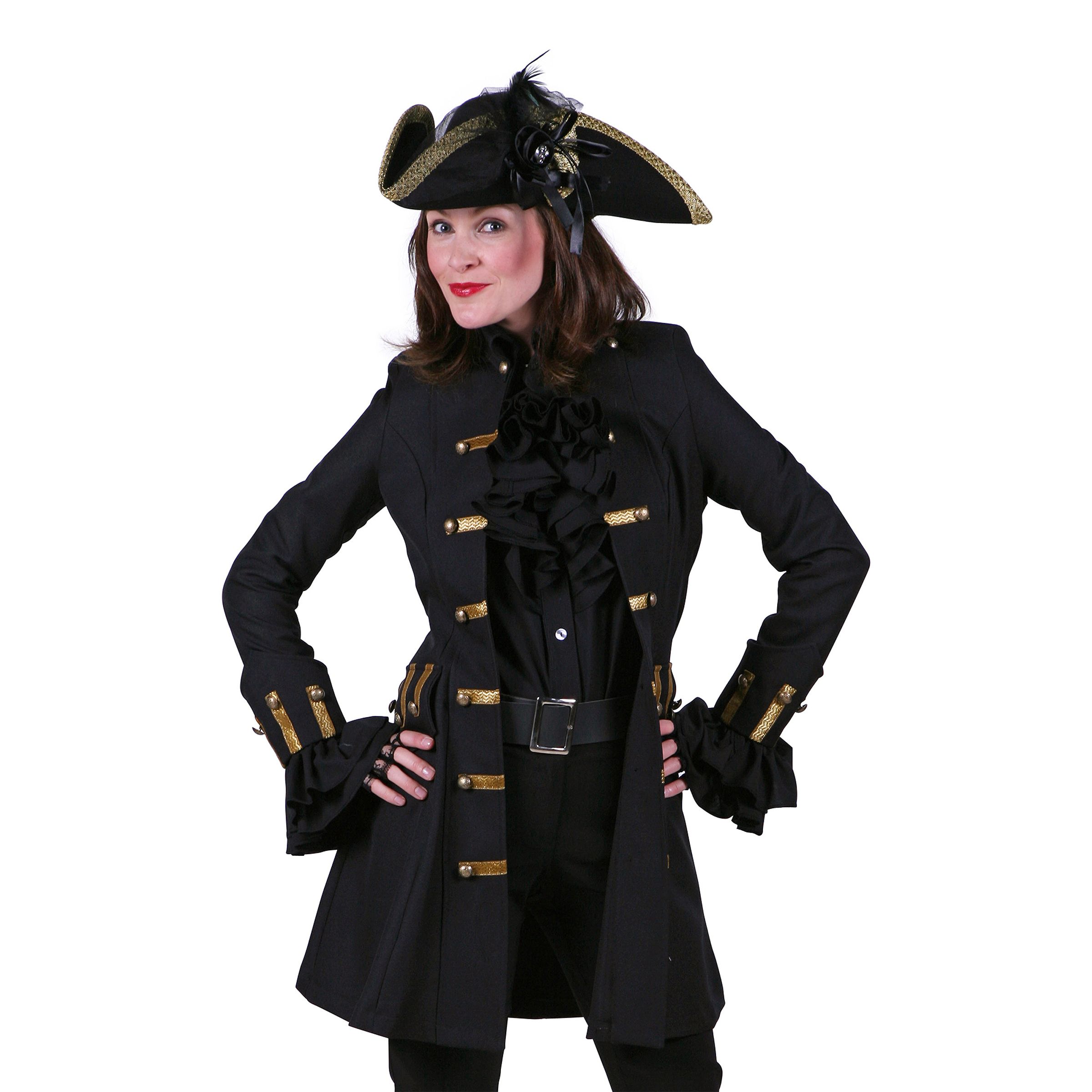 Bild föreställande produkten Pirat Kappa Dam Svart Deluxe – X-Small