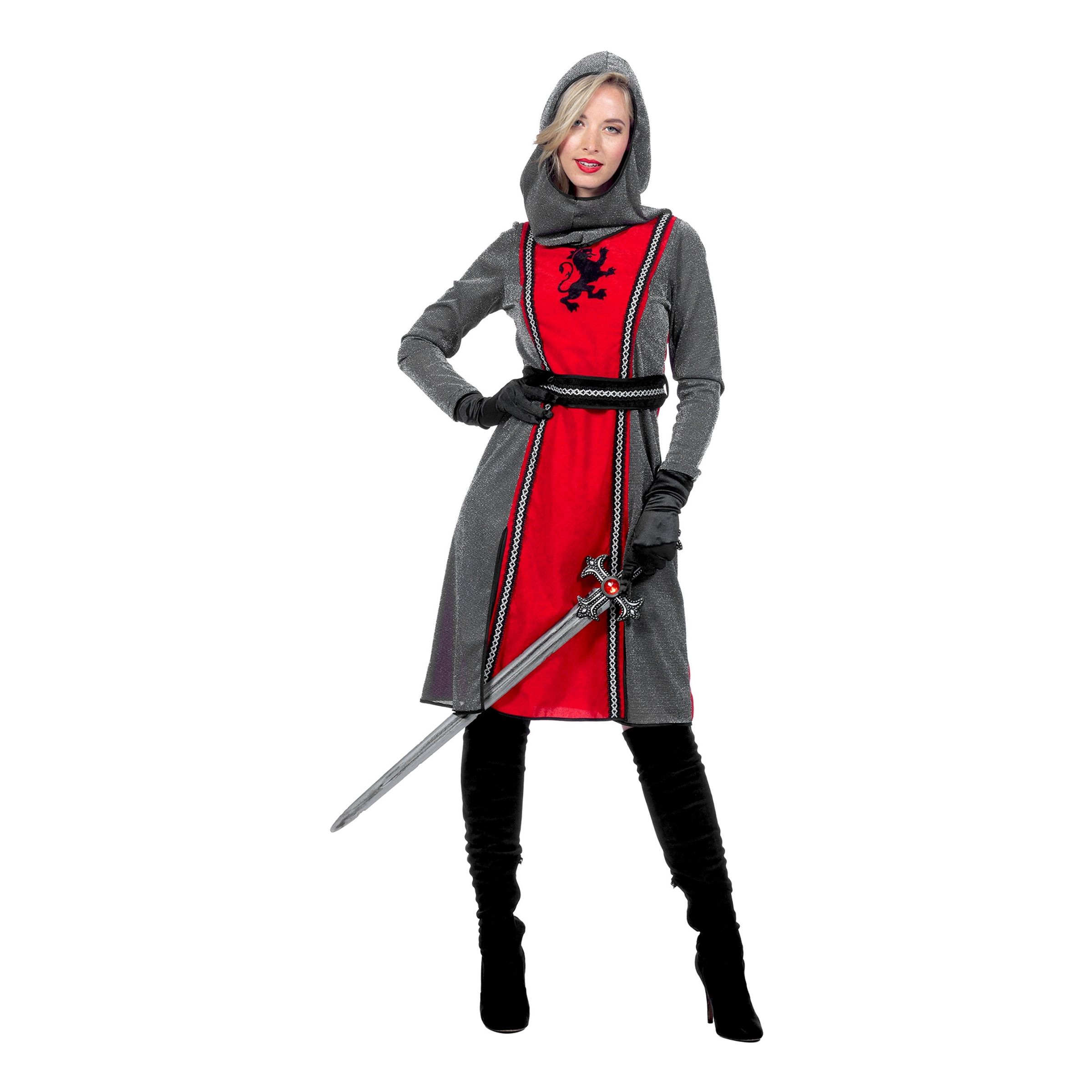 Bild föreställande produkten Medeltida Riddare Röd Dam Maskeraddräkt – 56