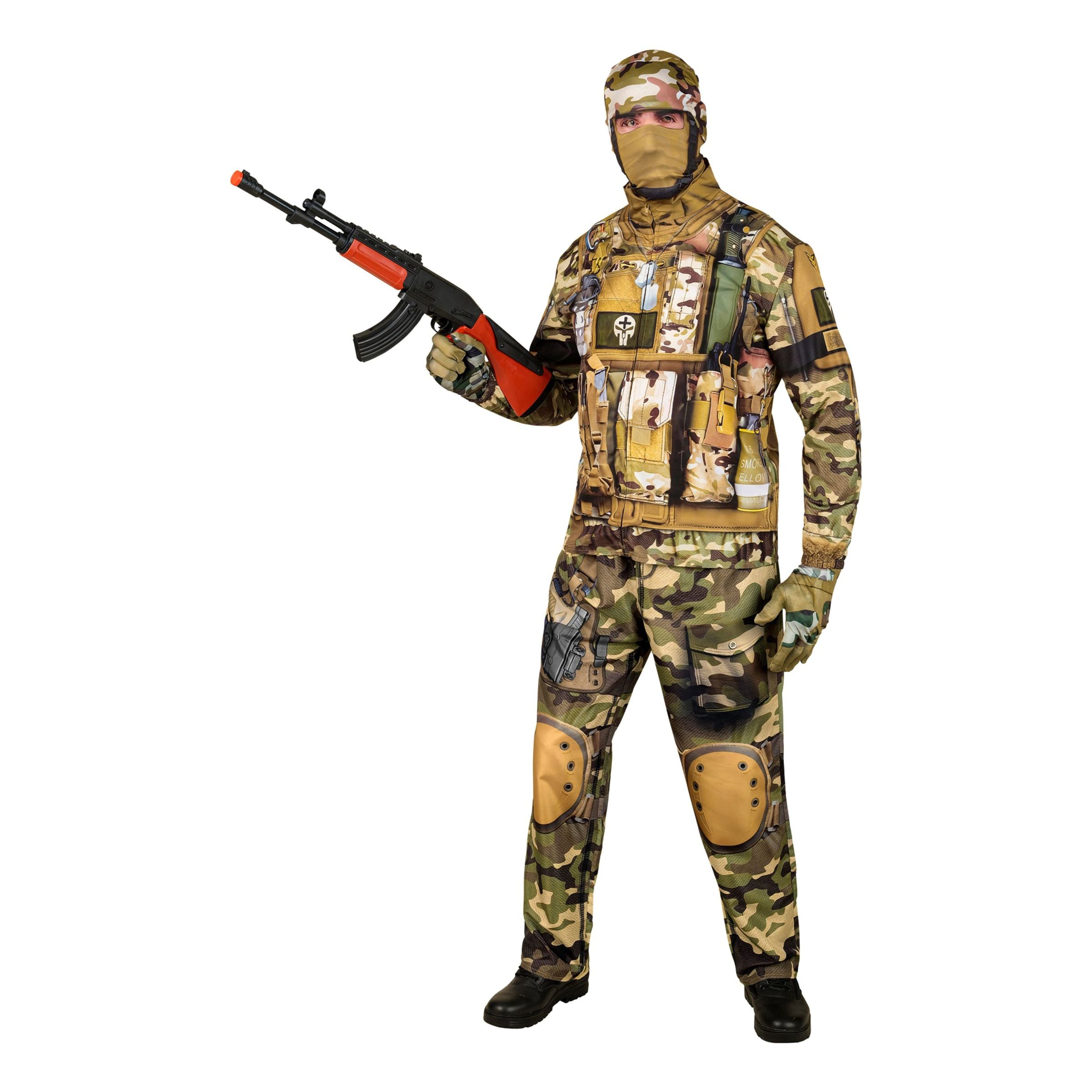 Bild föreställande produkten Militär Kamouflage Maskeraddräkt – Small