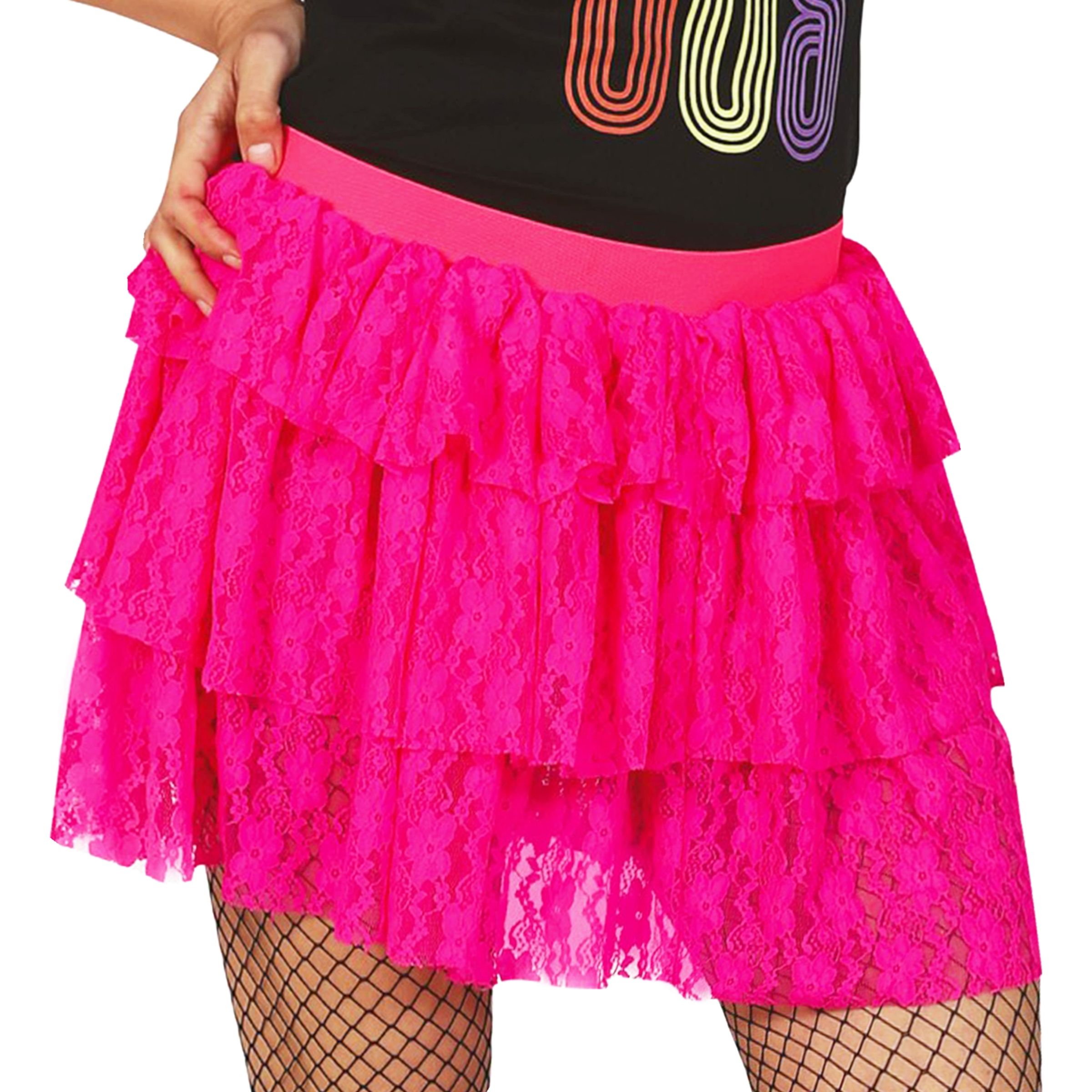 Bild föreställande produkten Neonrosa 80-tals Kjol – One size