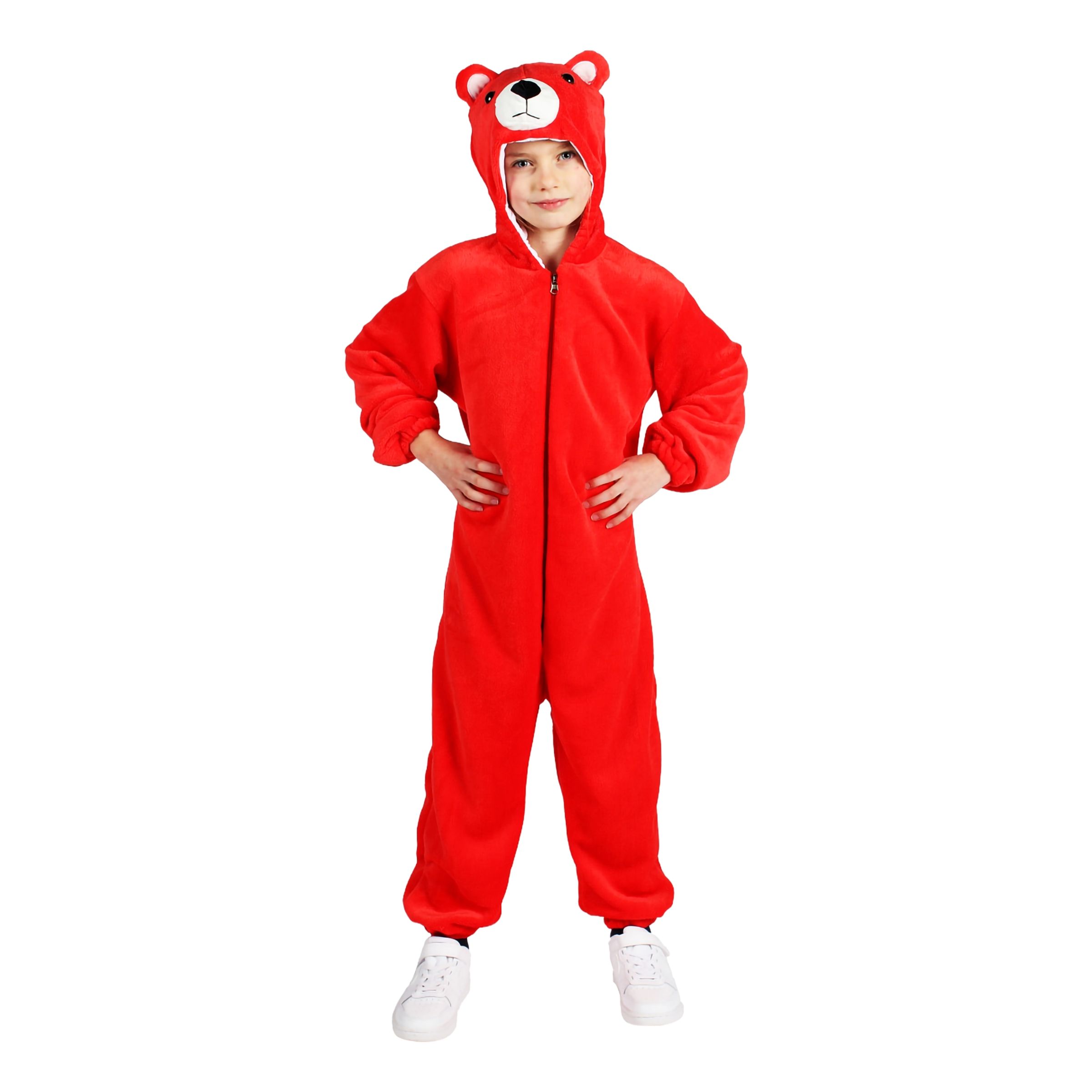 Bild föreställande produkten Onesie Röd Björn Barn Maskeraddräkt – Small
