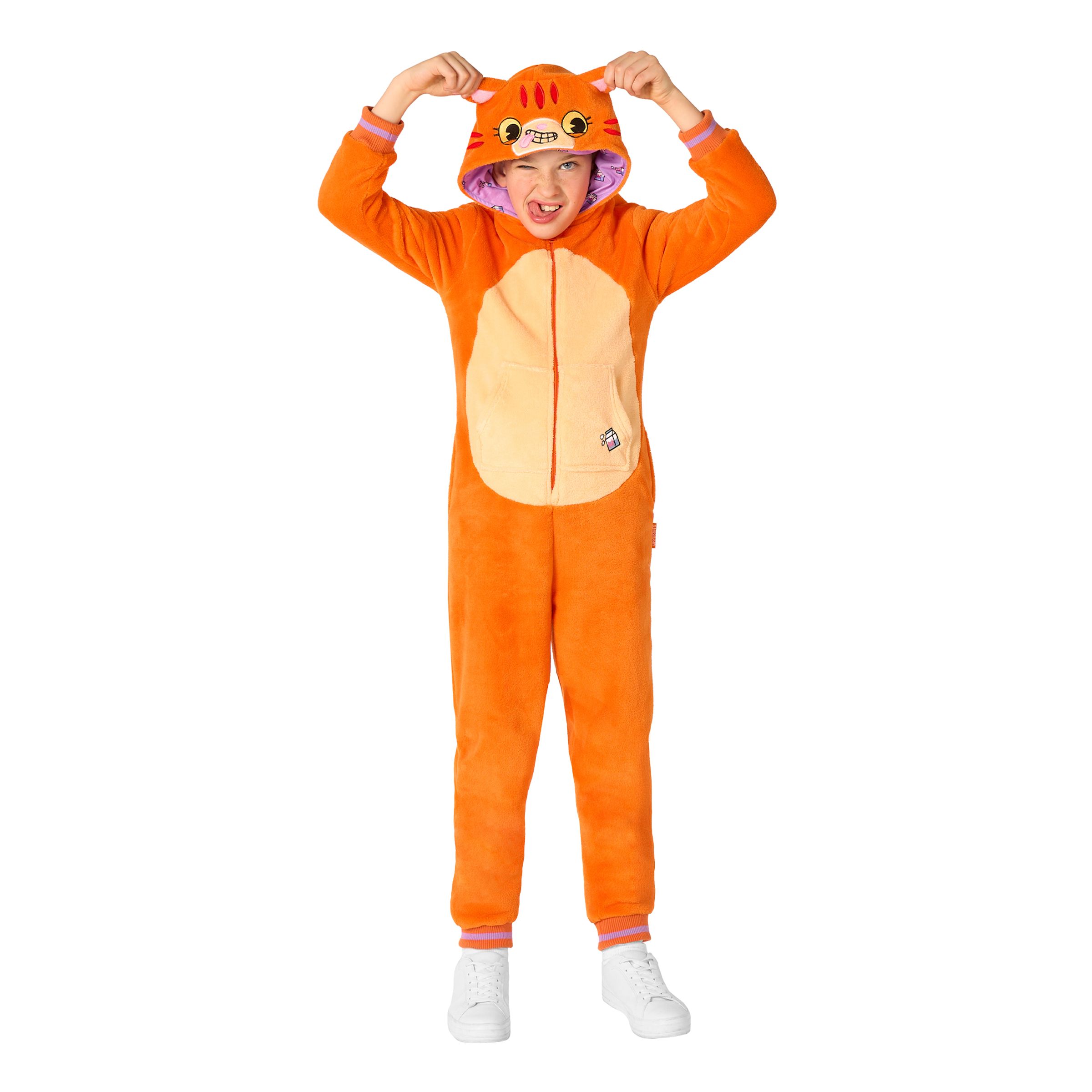 Bild föreställande produkten OppoSuits Röd Katt Barn Onesie – X-Large