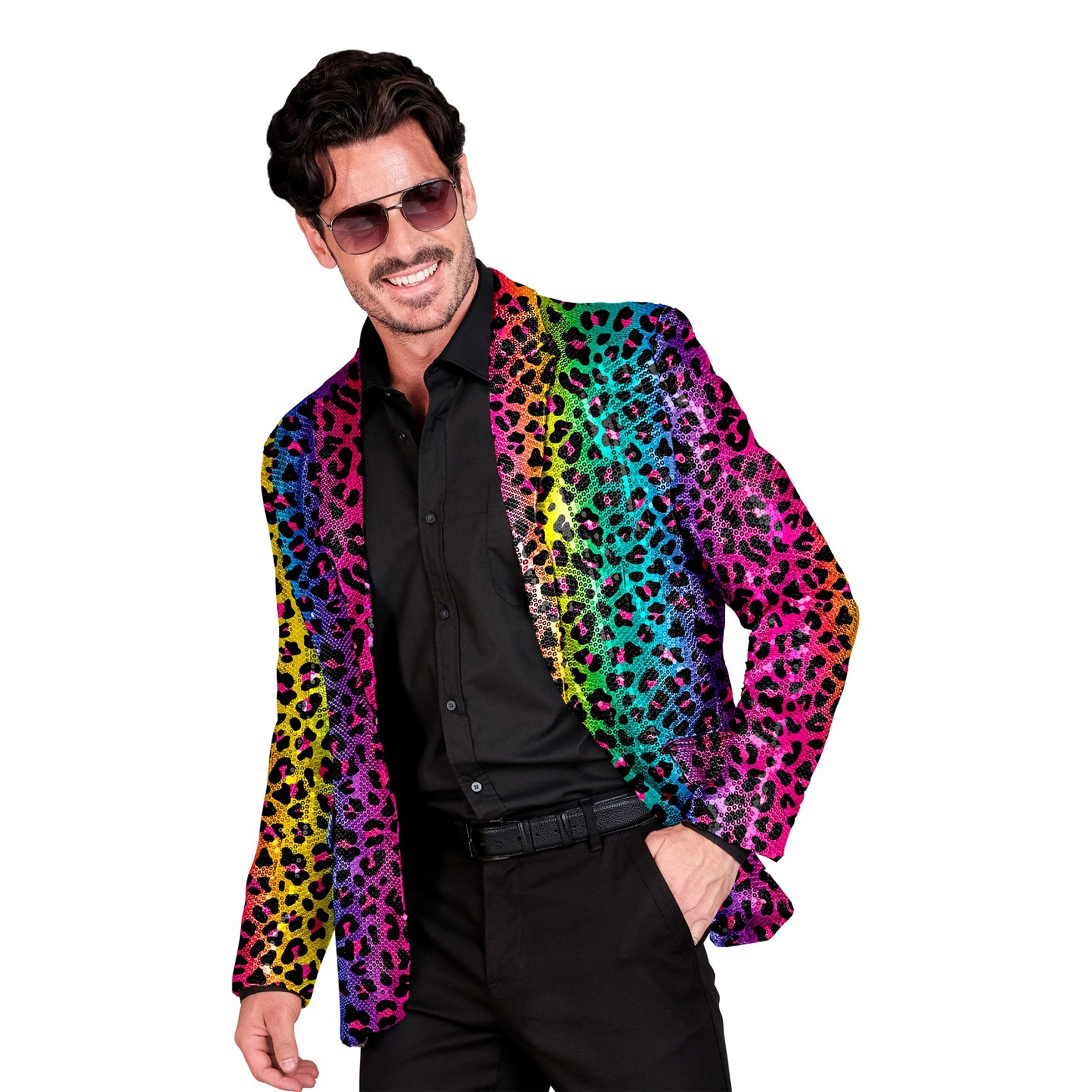 Bild föreställande produkten Paljettkavaj Leopard Regnbåge – Medium