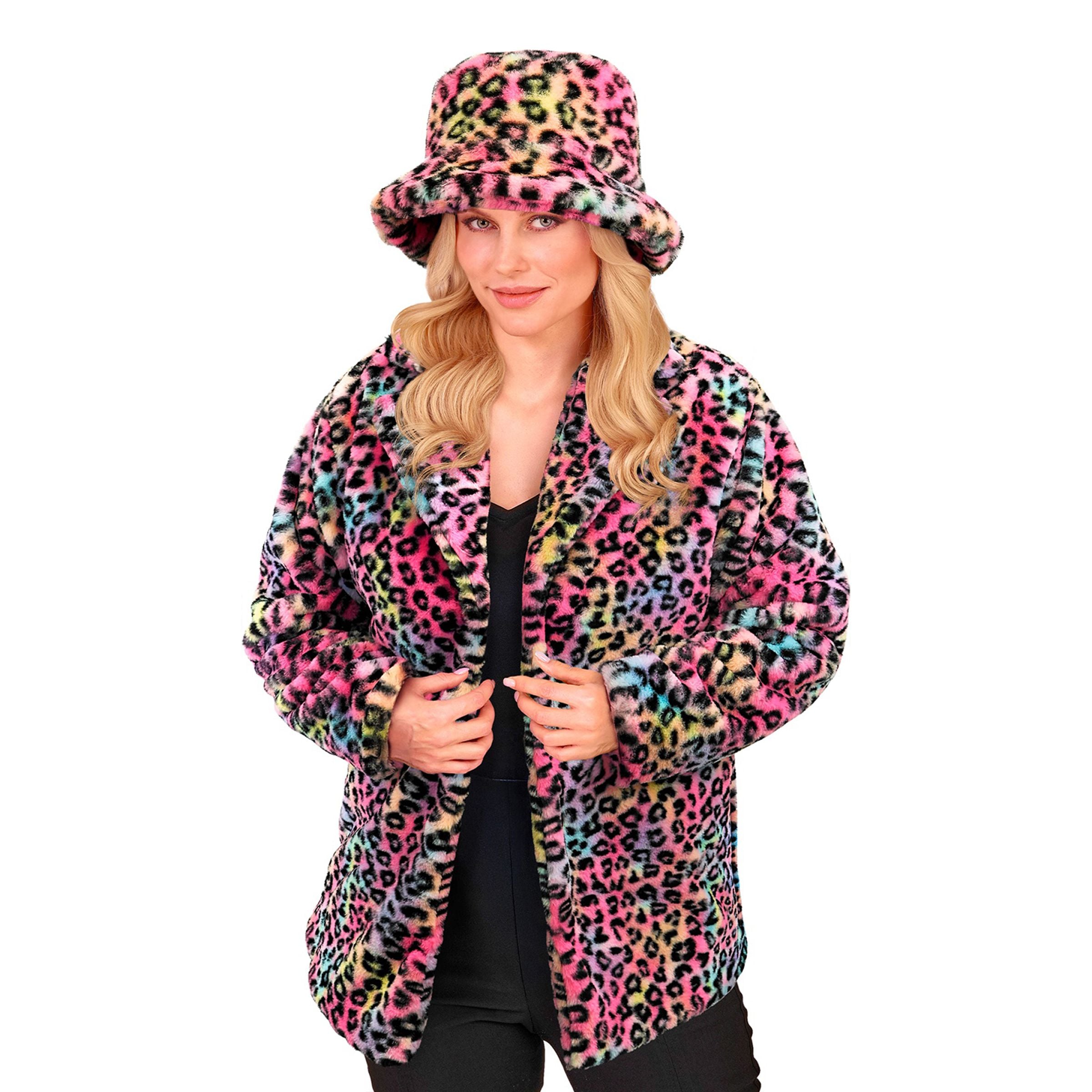 Bild föreställande produkten Pälsjacka Leopard Rosa – Small/Medium