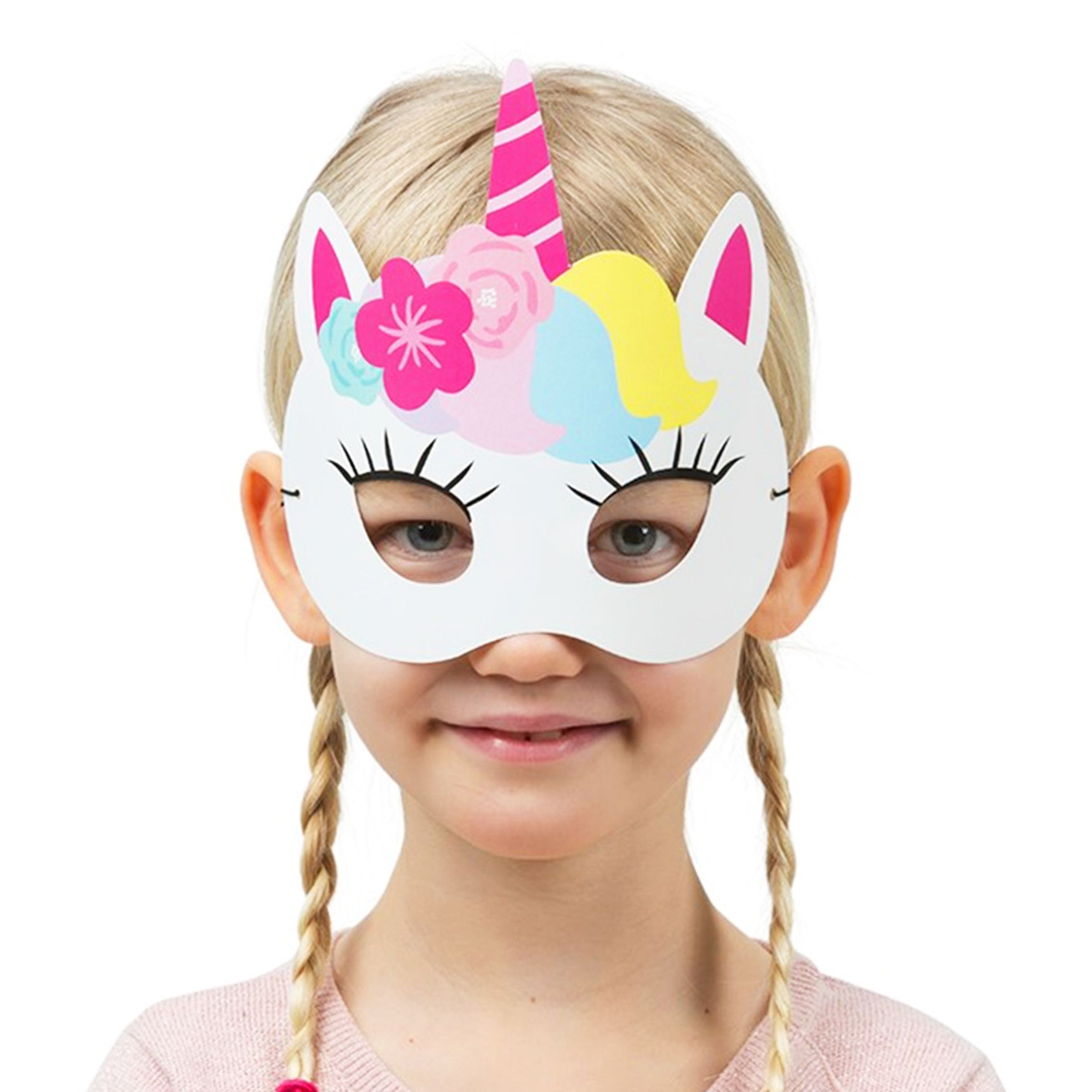 Bild föreställande produkten Pappersmasker Enhörning – 6-pack