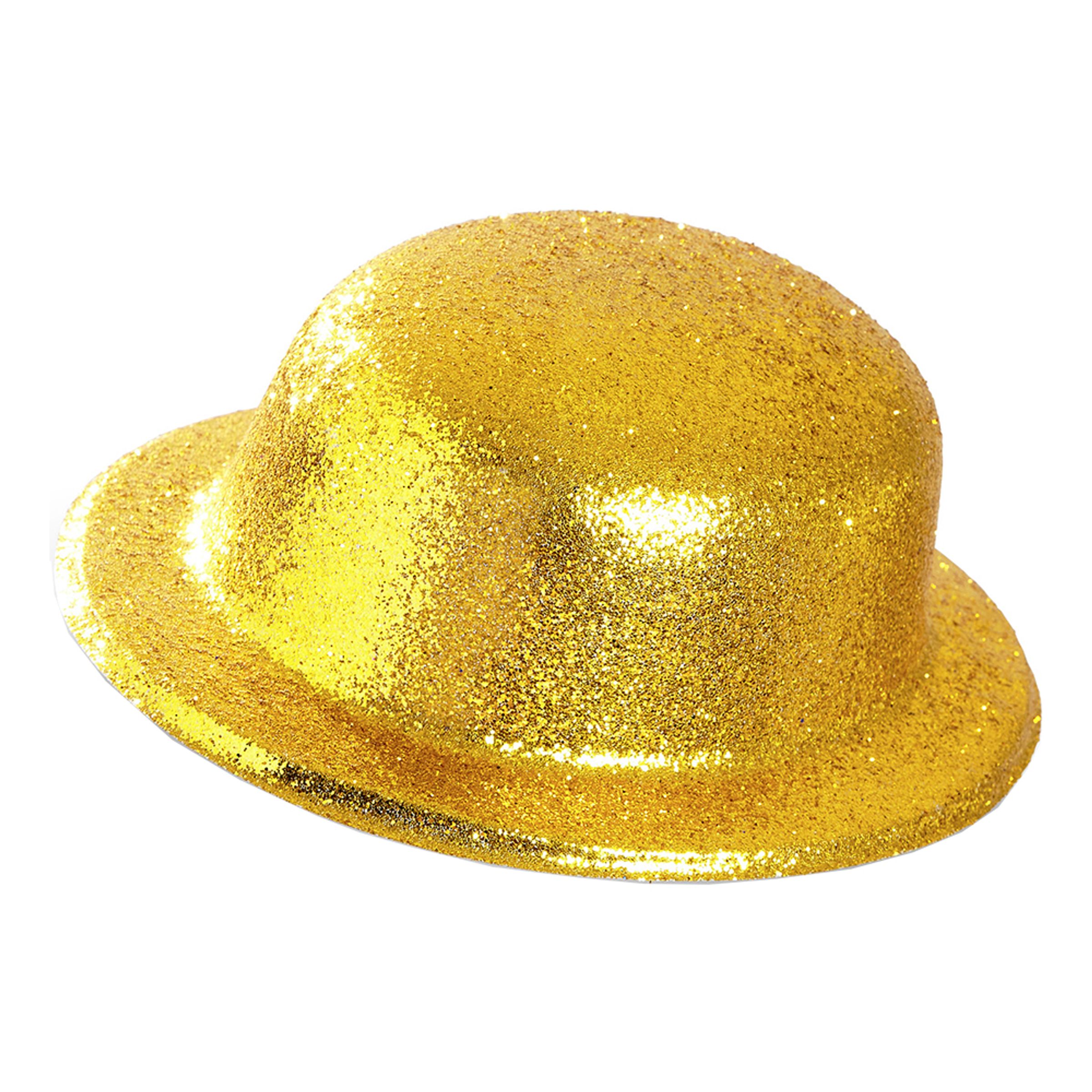 Bild föreställande produkten Plommonstop Glitter Guld Hatt – One size