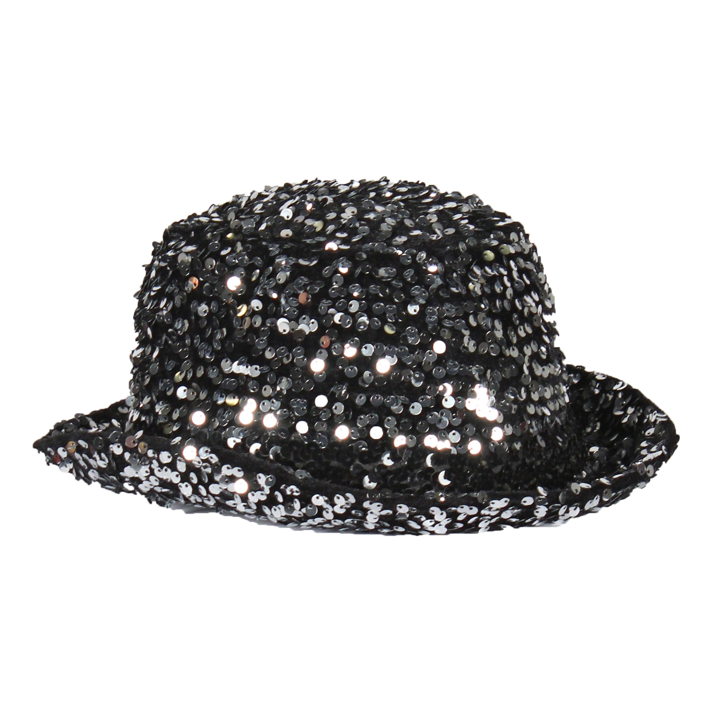 Bild föreställande produkten Plommonstop Paljetthatt Svart/Silver Deluxe – 60