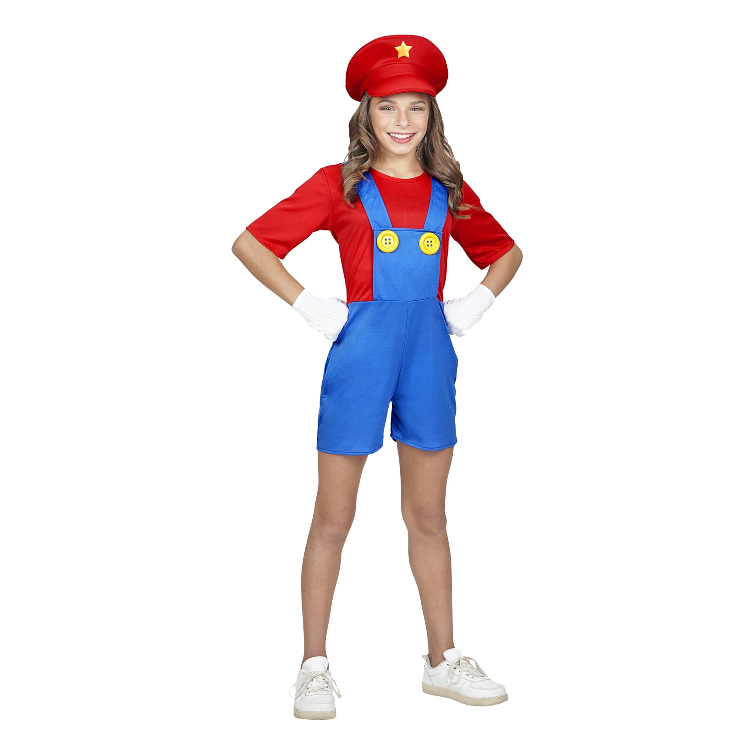 Bild föreställande produkten Rörmokartjej Röd Barn Maskeraddräkt – Large