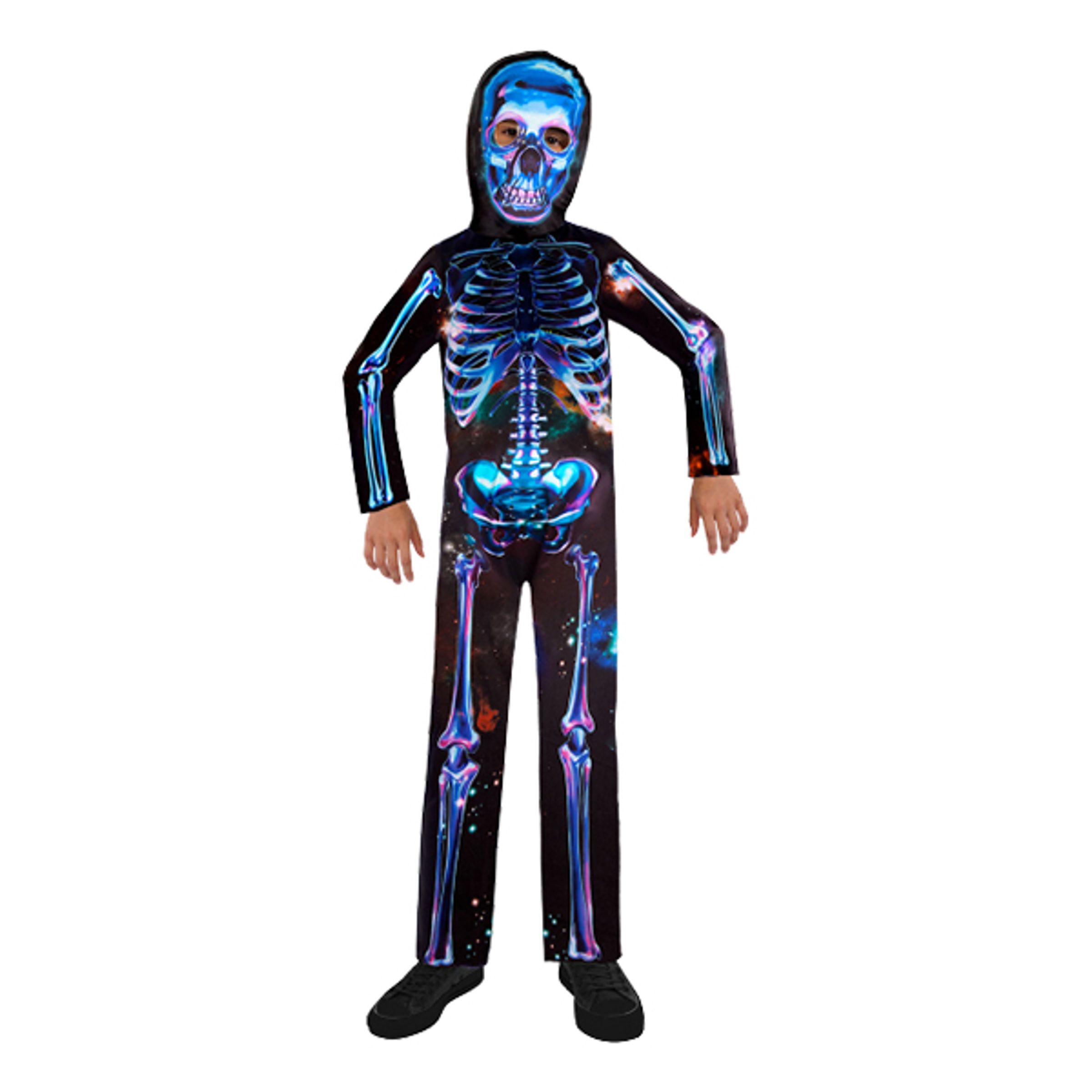 Bild föreställande produkten Skelett Neon Barn Maskeraddräkt – X-Small
