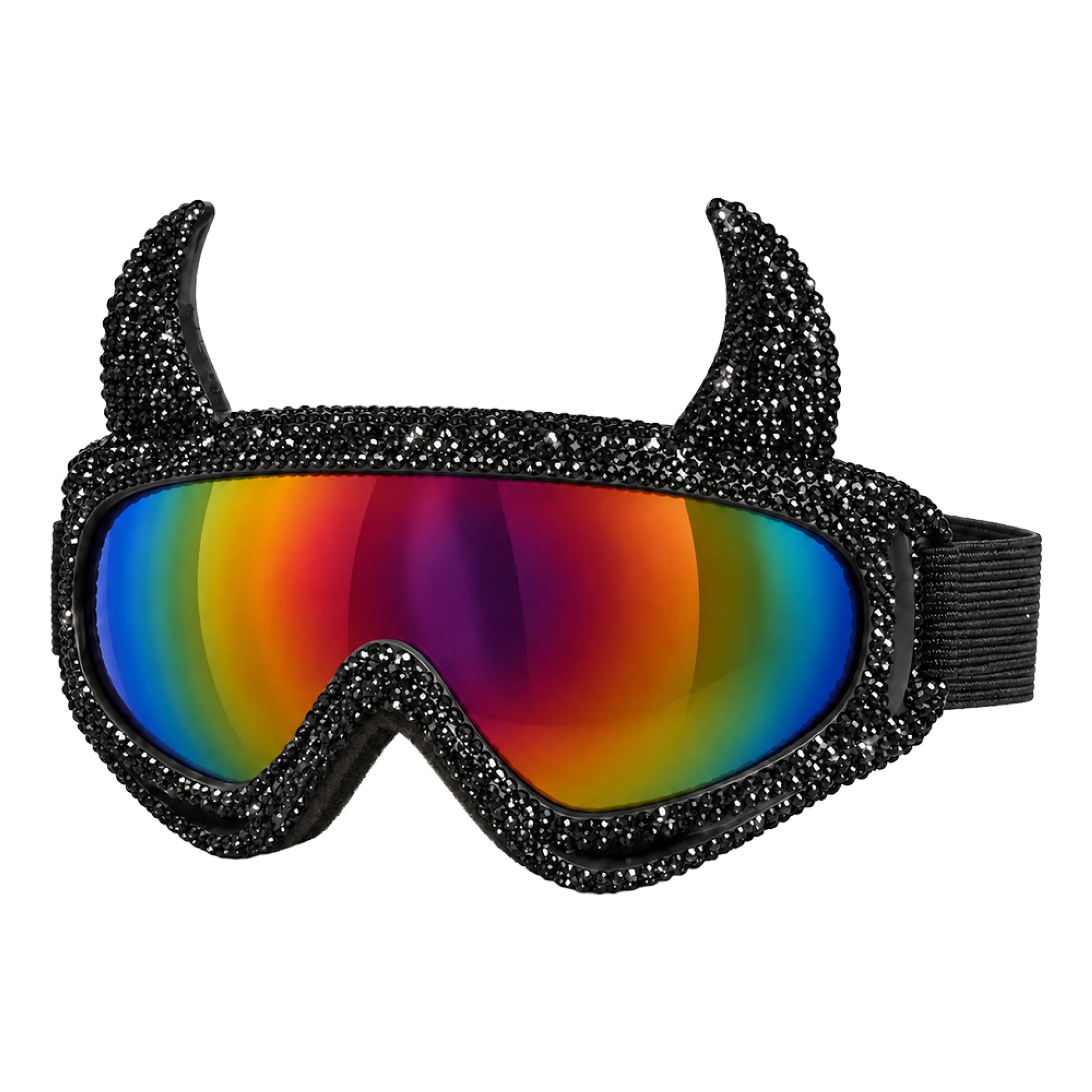 Bild föreställande produkten Skidglasögon Horn med Strass Svart – One size