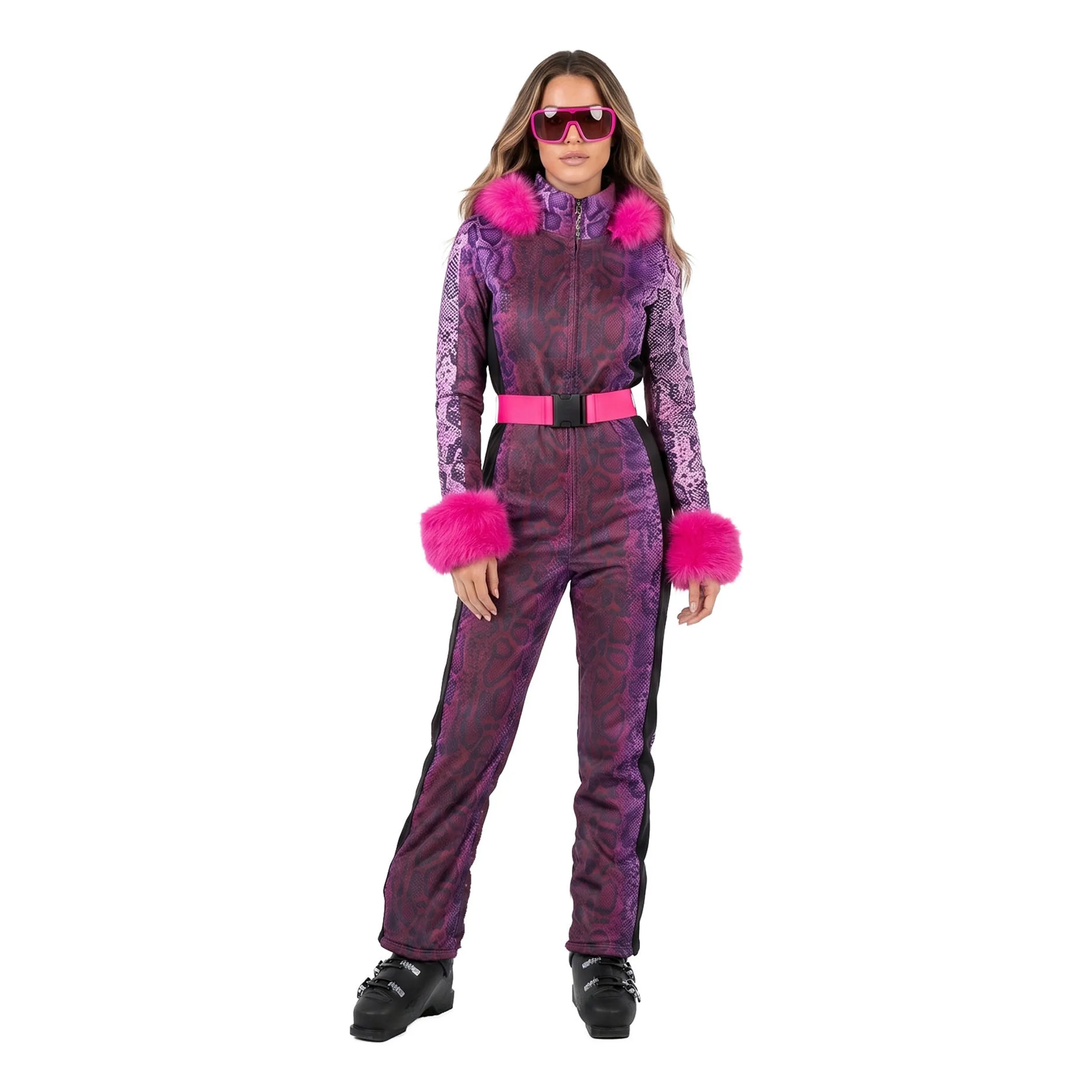 Bild föreställande produkten Skidoverall Snake Print med Rosa Fuskpäls Maskeraddräkt – 44