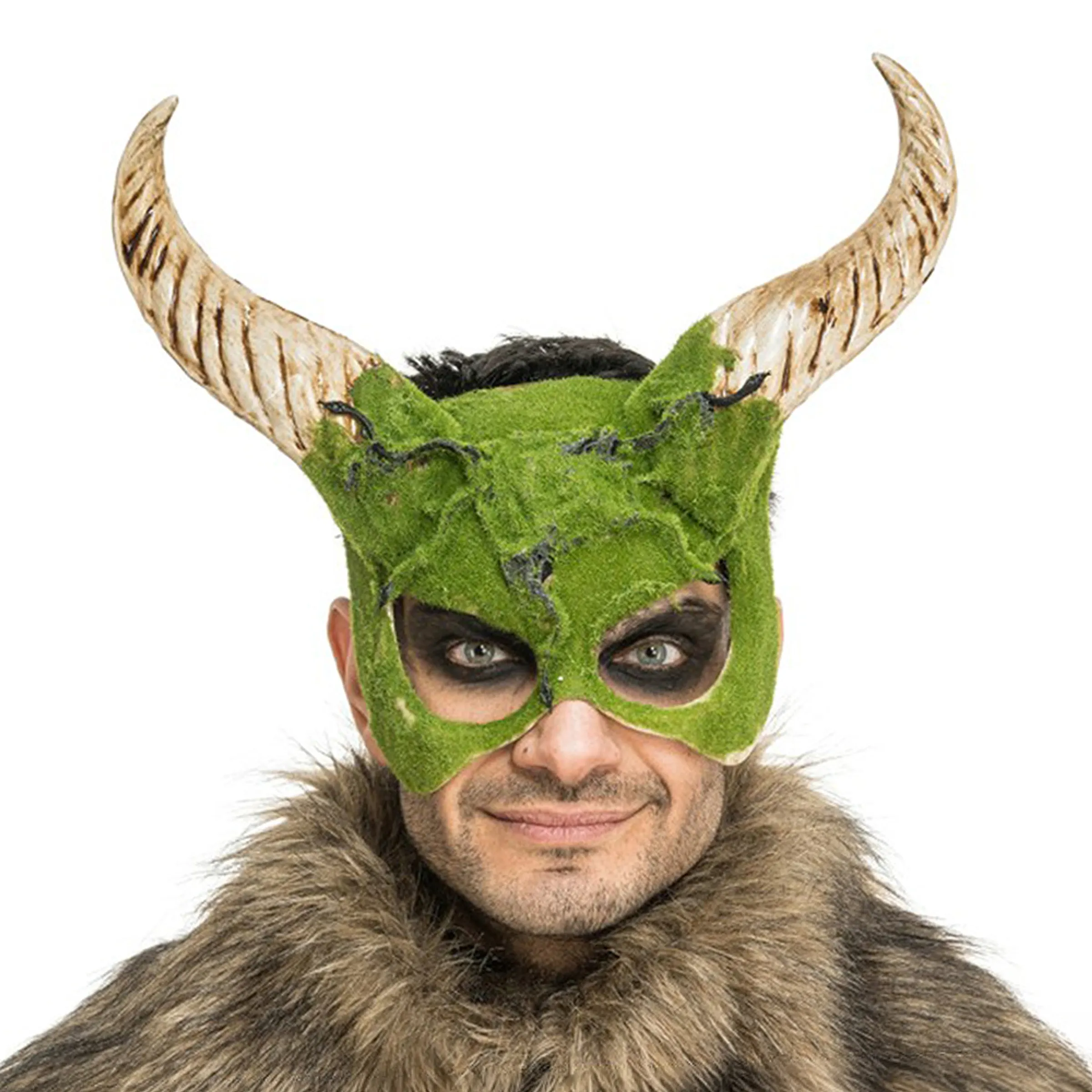 Bild föreställande produkten Skogsväsen Halvmask med Horn – One size