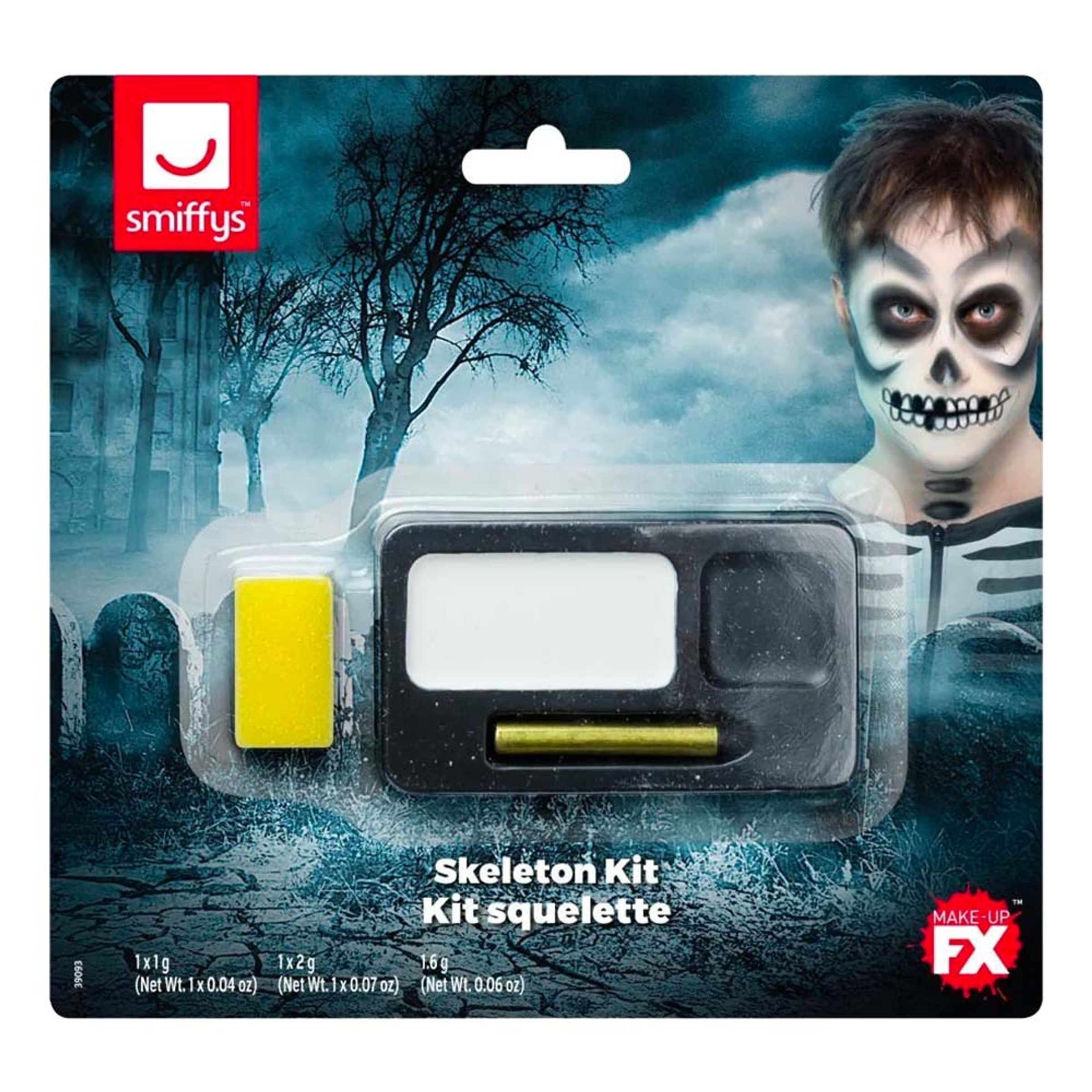 Bild föreställande produkten Sminkset Svart/Vit Dödskalle