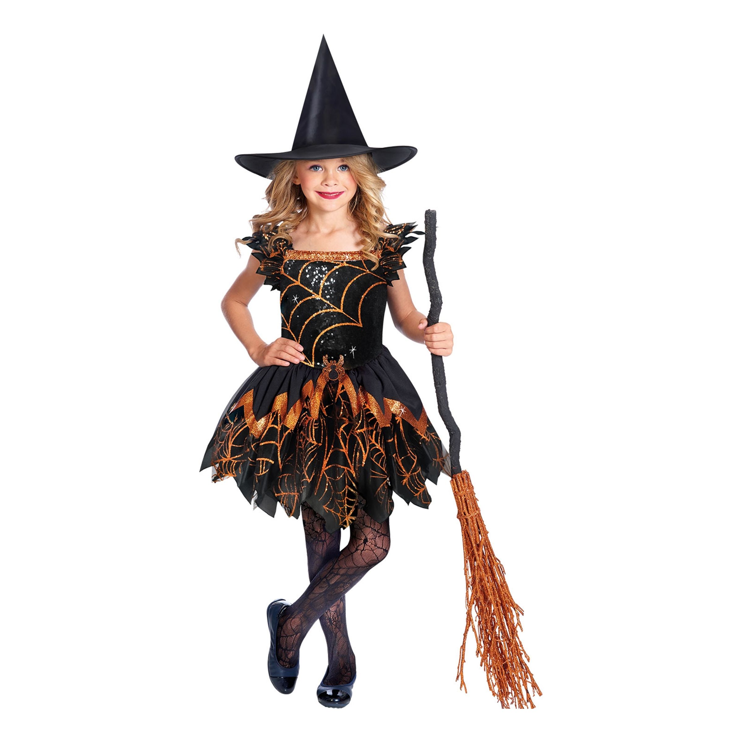 Bild föreställande produkten Spöklig Spindelhäxa Barn Maskeraddräkt – Small