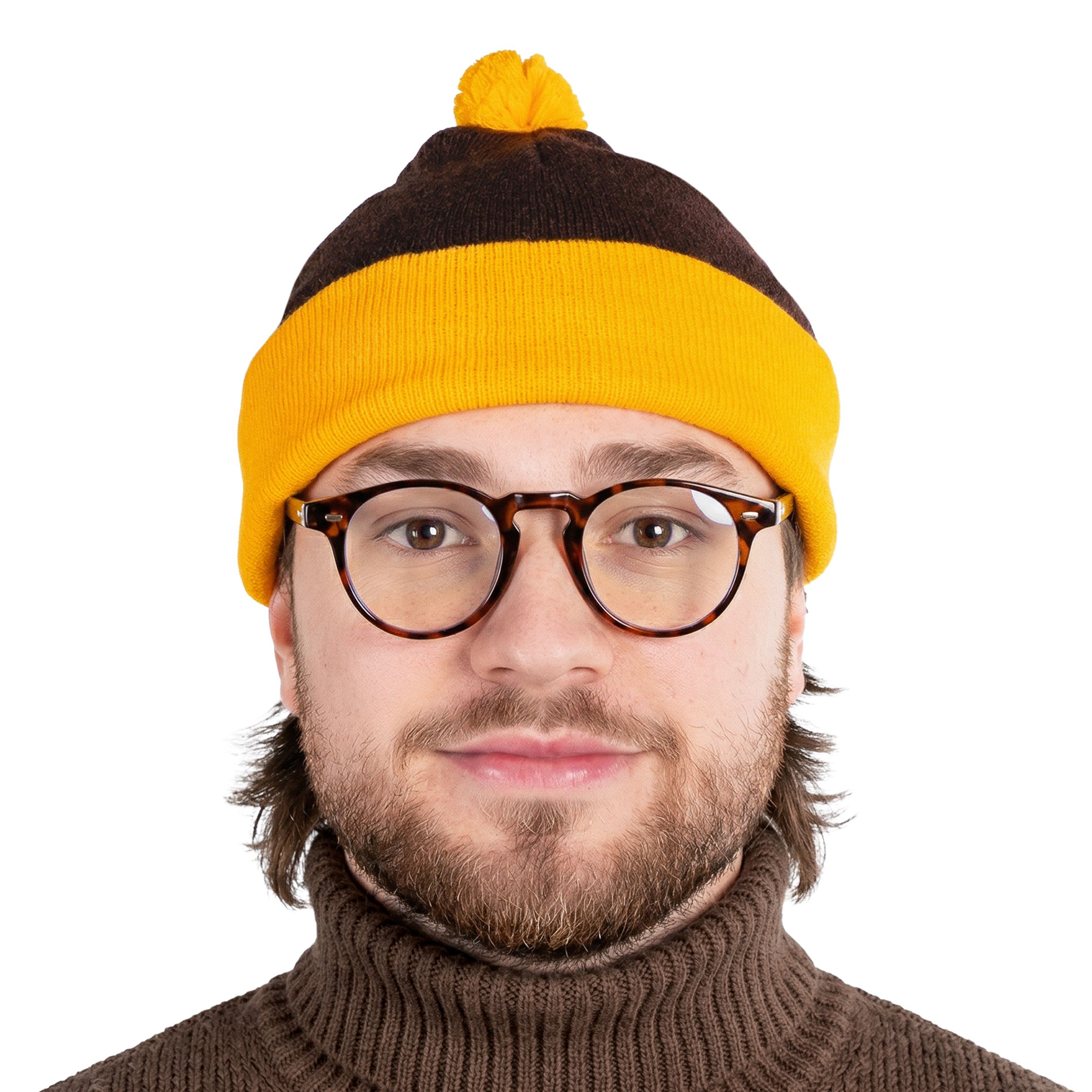 Bild föreställande produkten Stickan Mössa Gul/Brun – One size