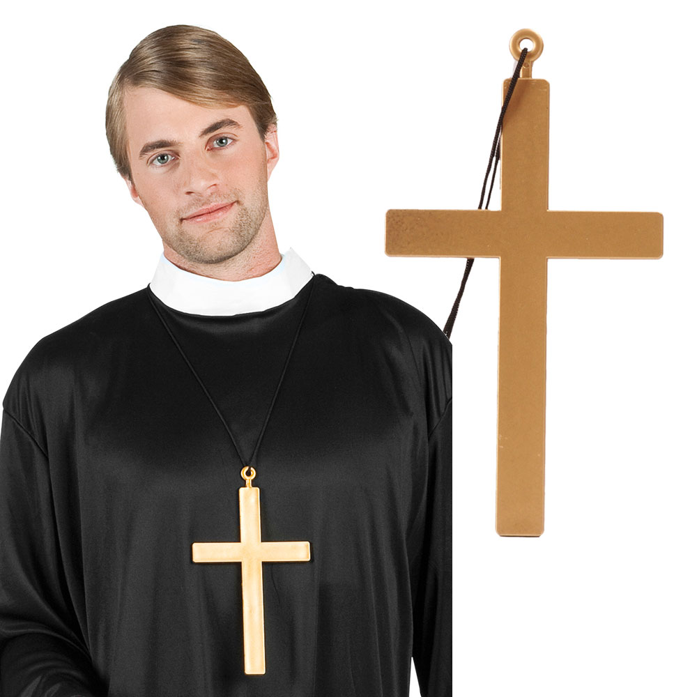 Bild föreställande produkten Stor Guld Kors Halsband