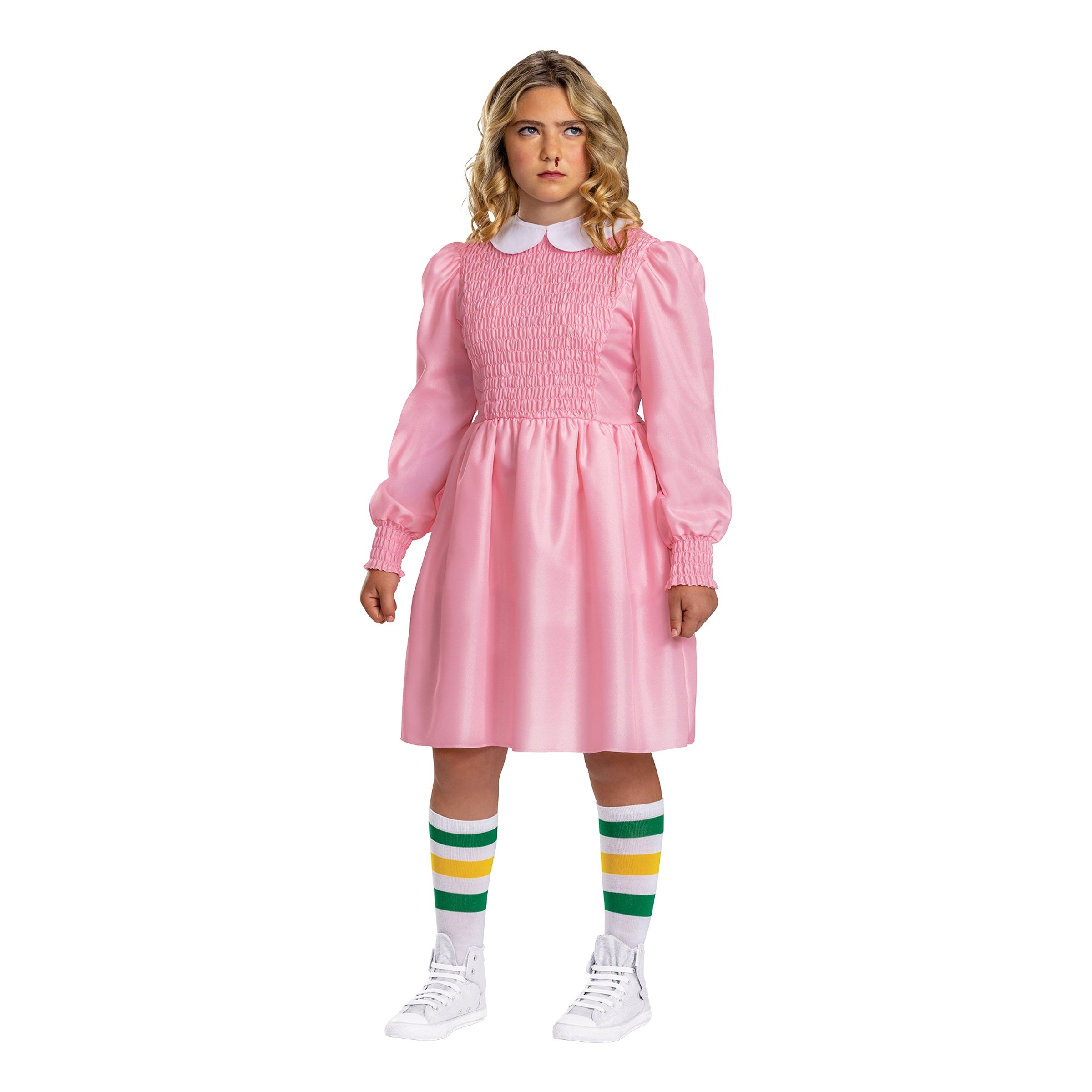 Bild föreställande produkten Stranger Things Eleven Rosa Teen Maskeraddräkt – Medium