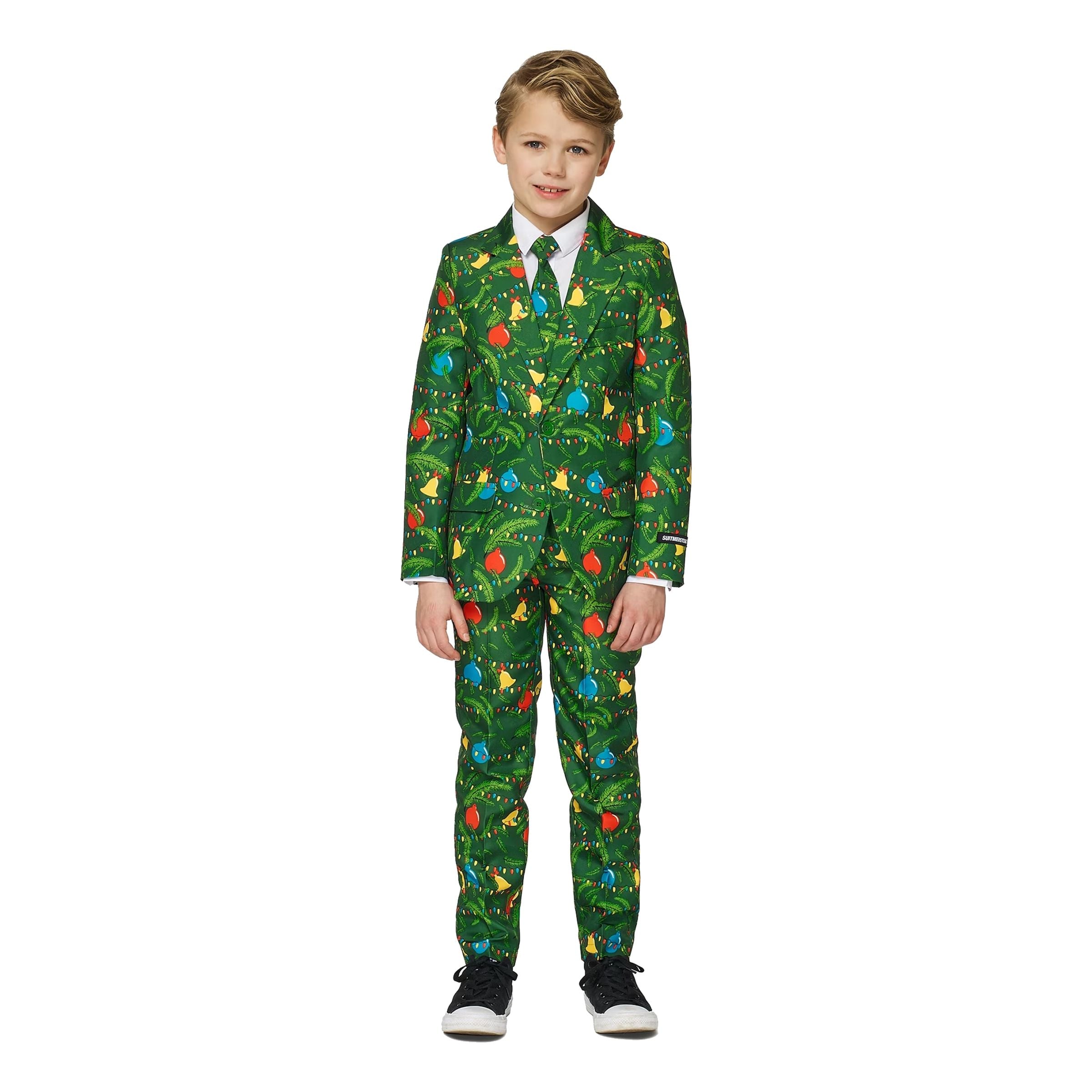 Bild föreställande produkten Suitmeister Boys Christmas Green Tree Light Up Kostym – Small