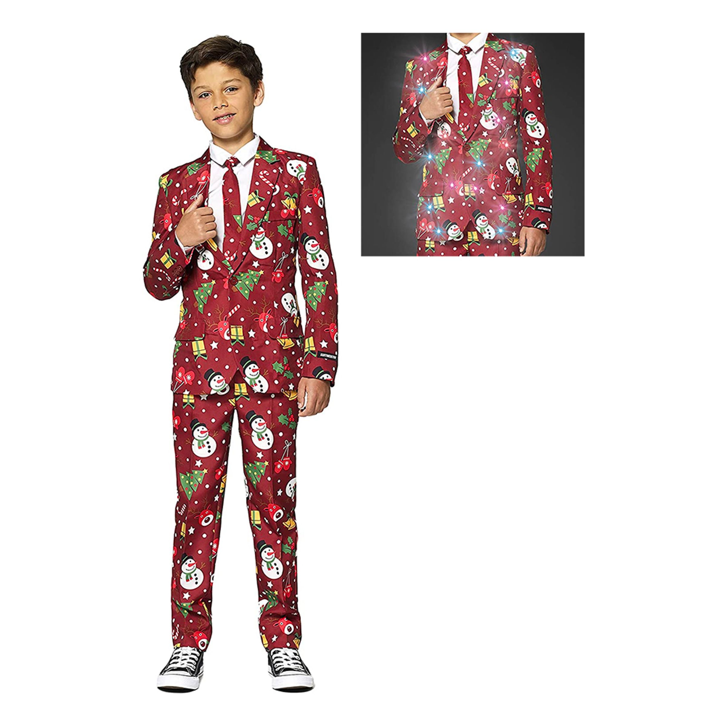 Bild föreställande produkten Suitmeister Boys Christmas Red Icons Light Up Kostym – Large