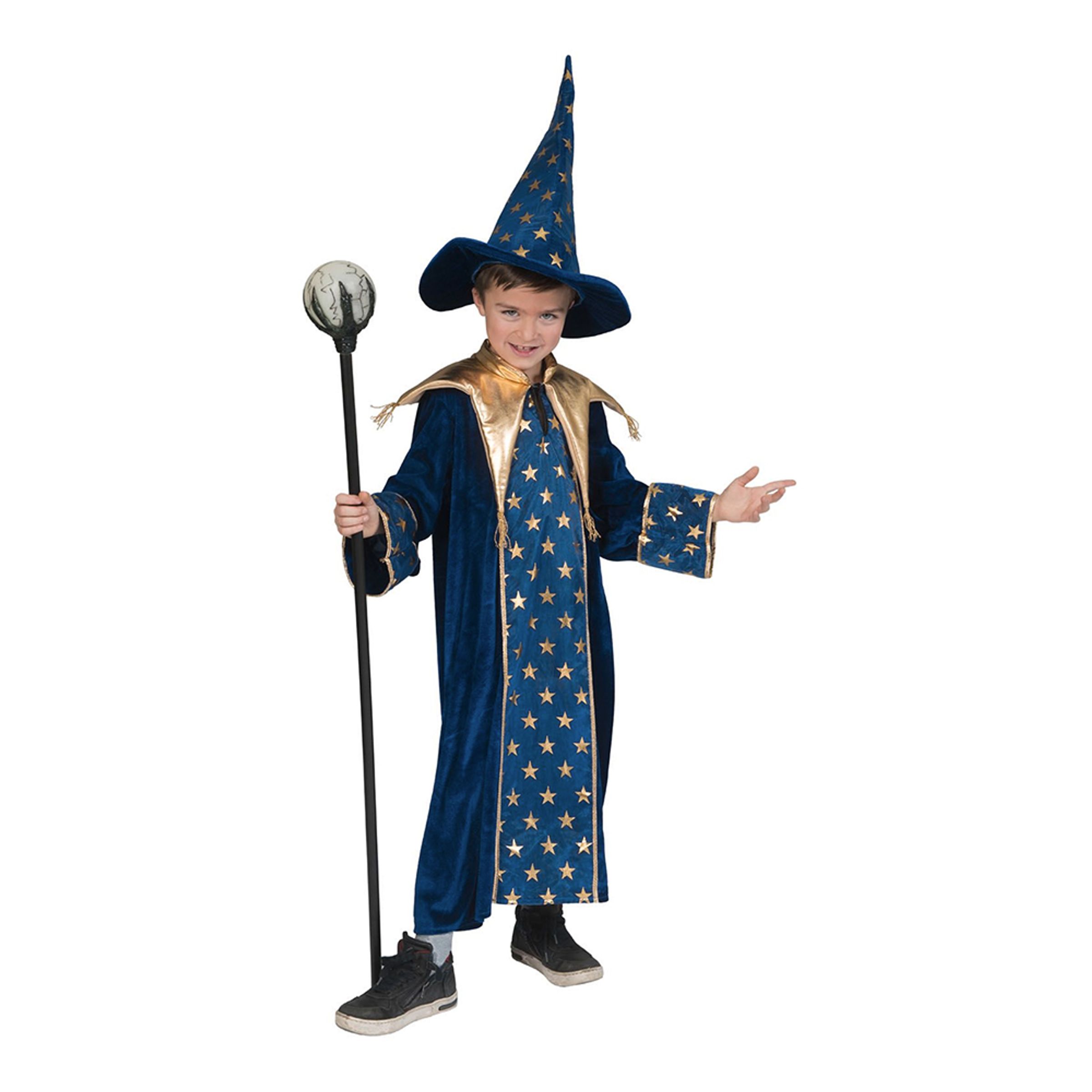 Bild föreställande produkten Trollkarl Barn Blå Maskeraddräkt – Medium