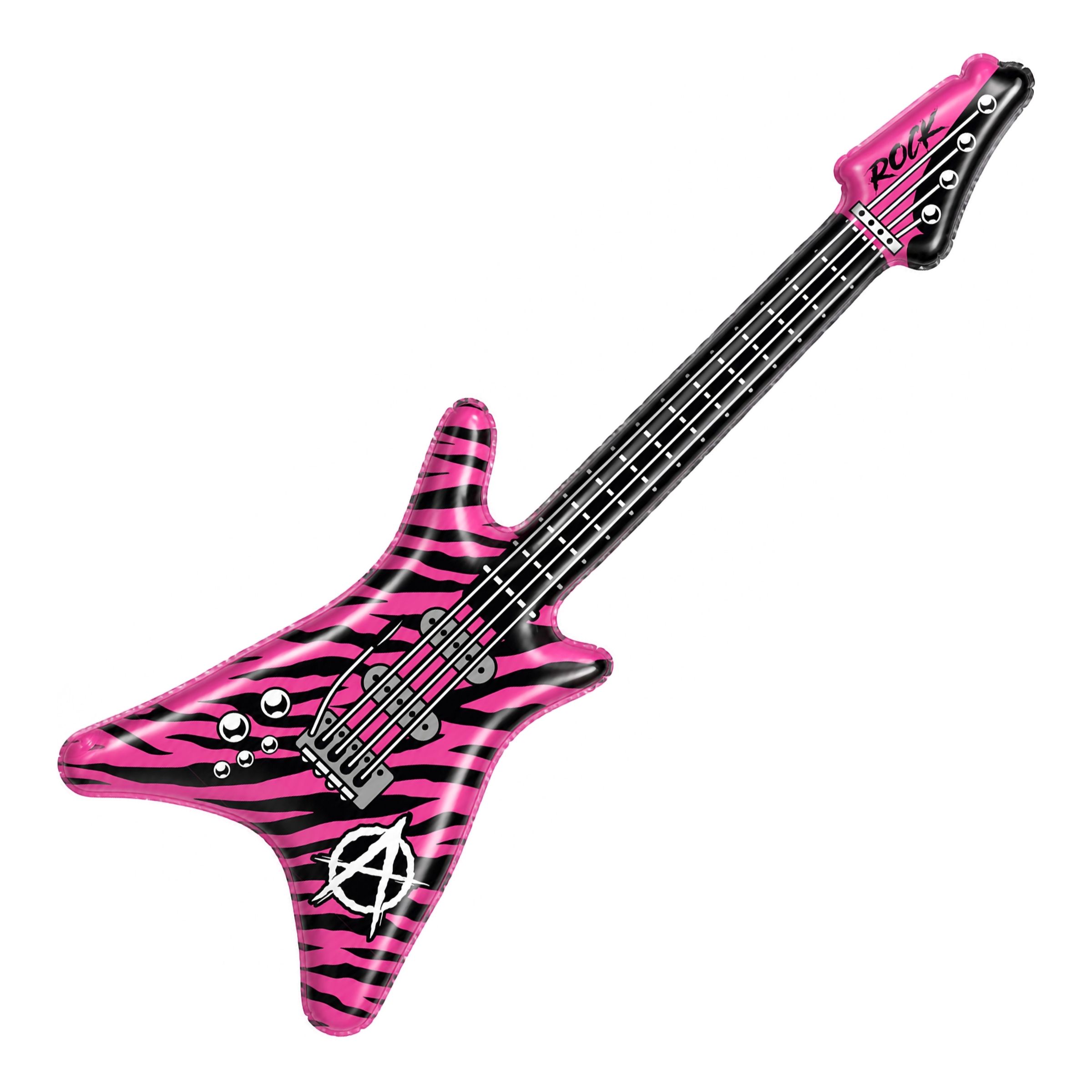 Bild föreställande produkten Uppblåsbar Elgitarr Zebra Rosa