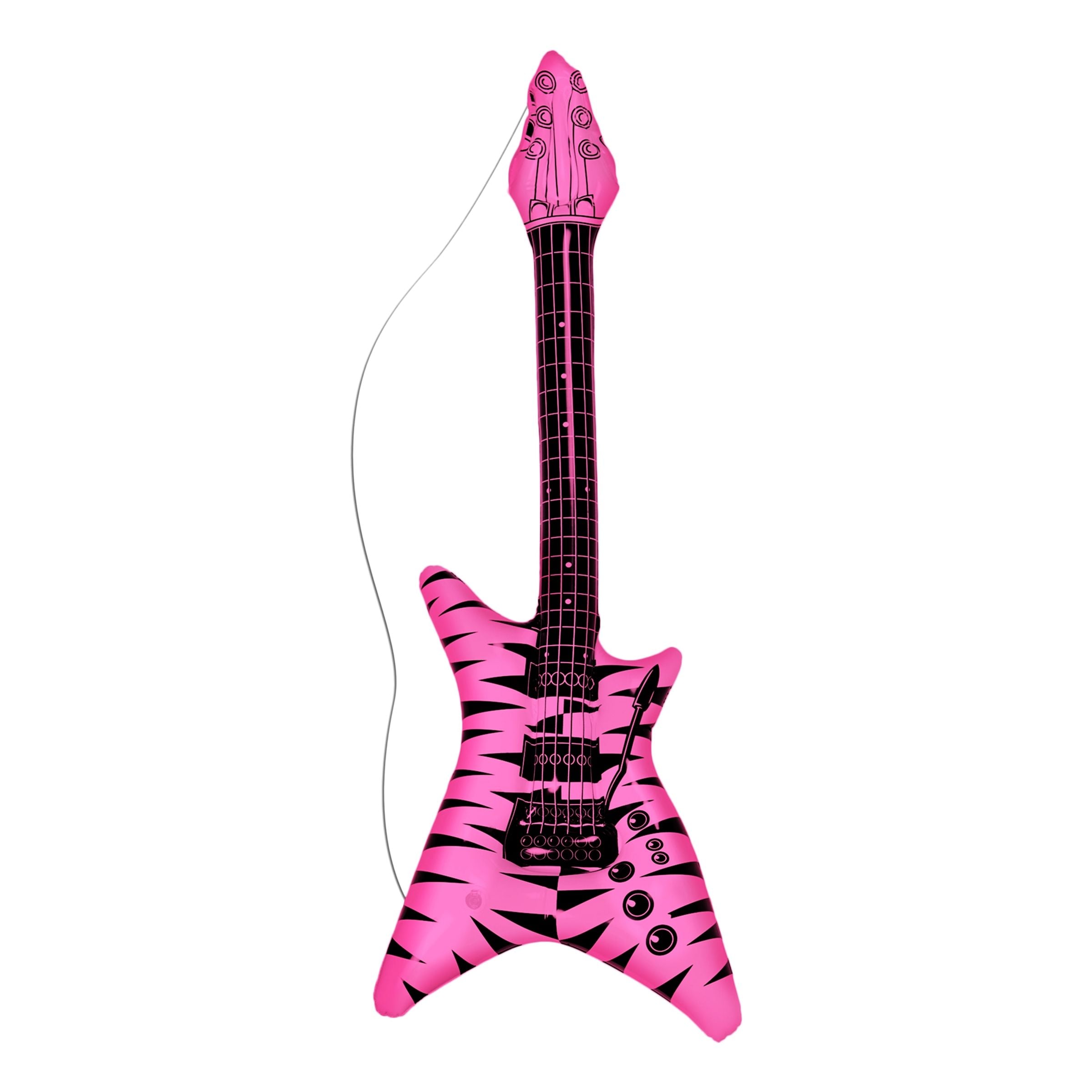 Bild föreställande produkten Uppblåsbar Elgitarr Zebramönstrad – Rosa