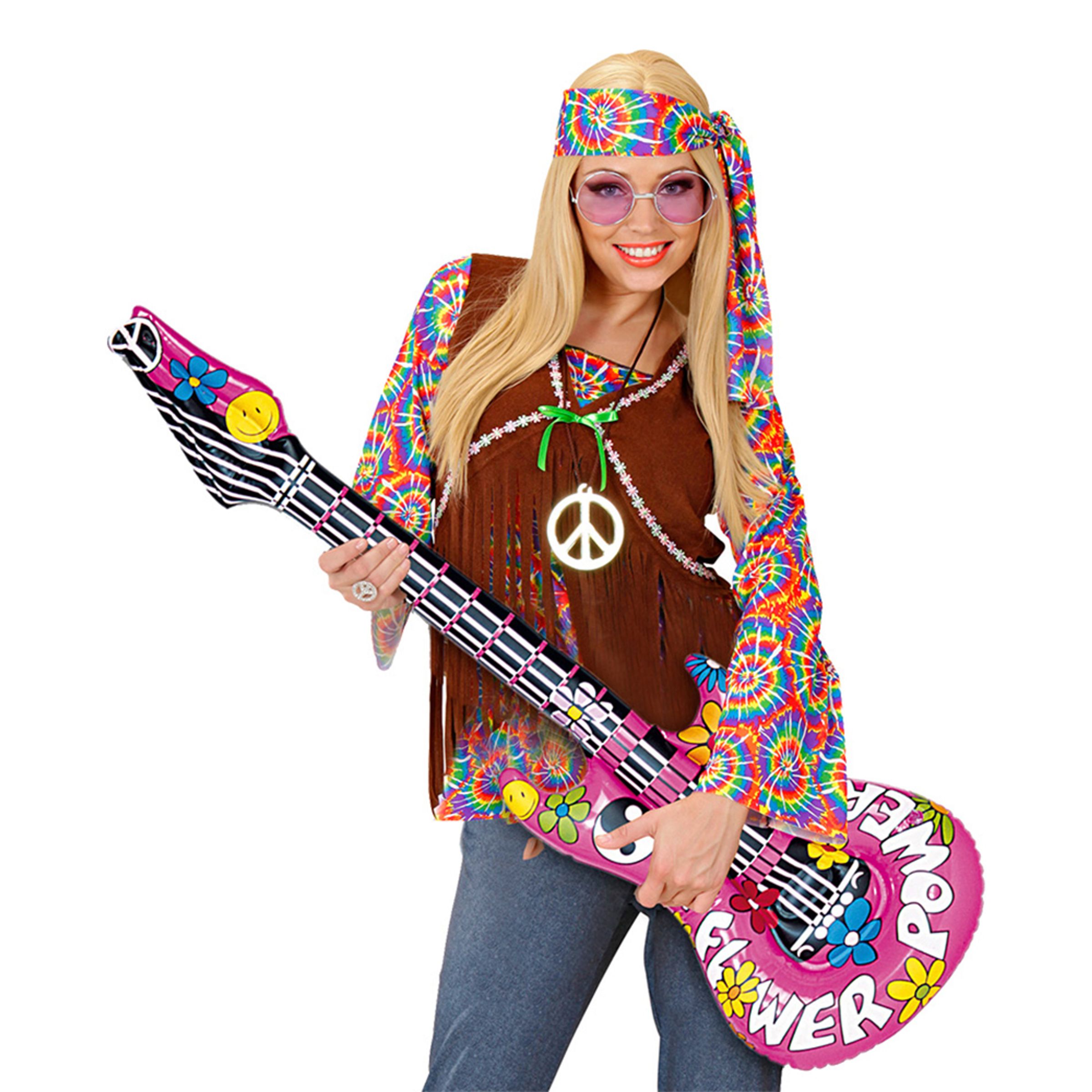 Bild föreställande produkten Uppblåsbar Gitarr Flower Power