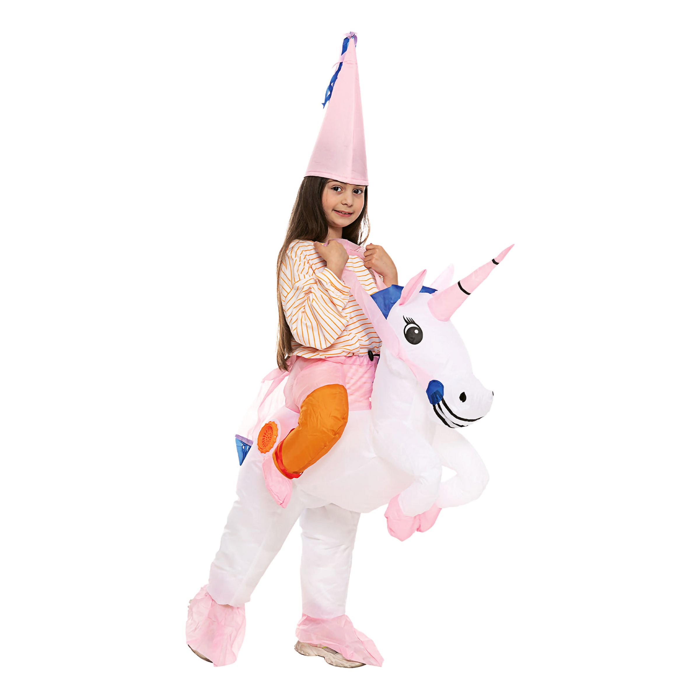 Bild föreställande produkten Uppblåsbar Ridande Unicorn Barn Maskeraddräkt – One size