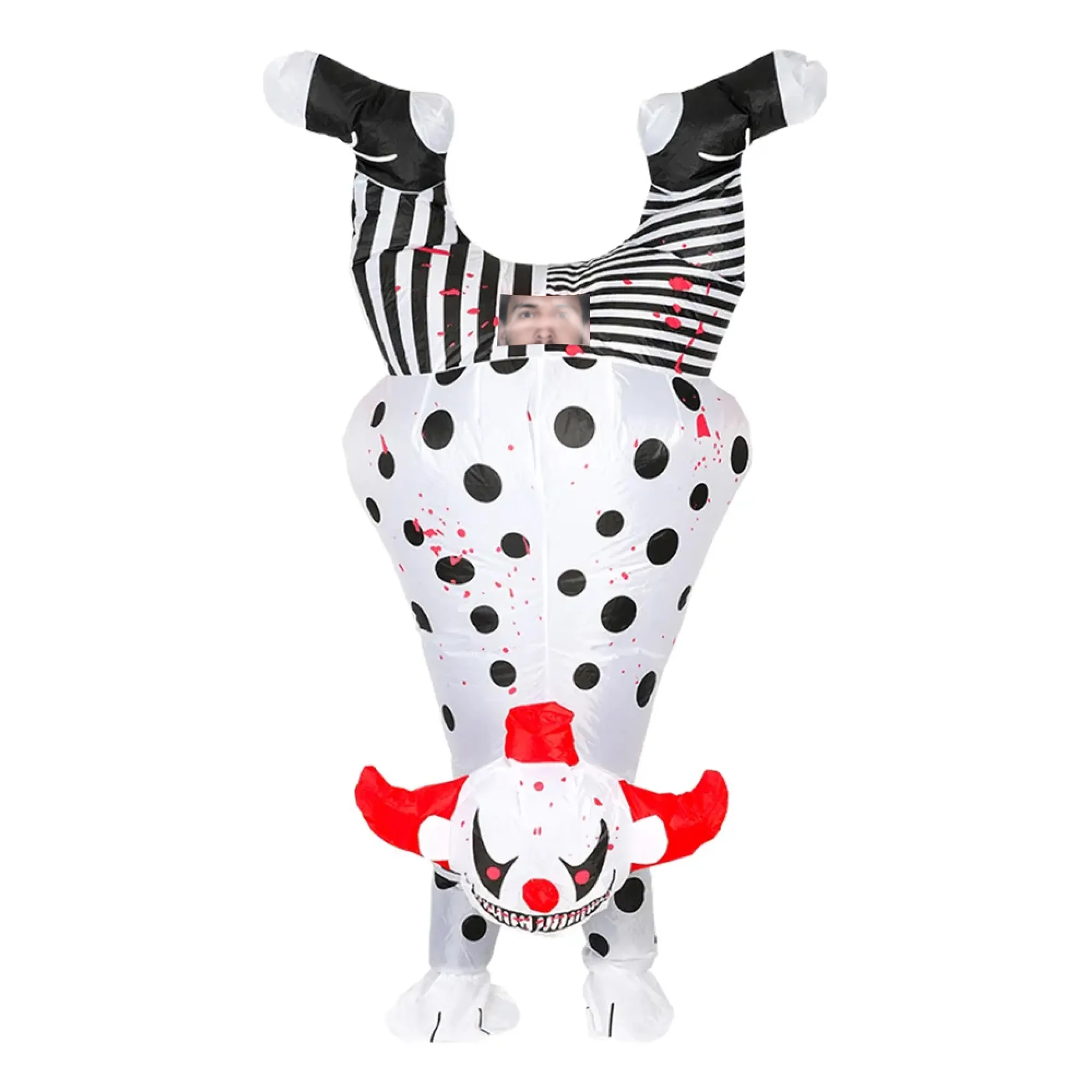 Bild föreställande produkten Uppblåsbar Upp-Och-Ned Elak Clown Maskeraddräkt – One size