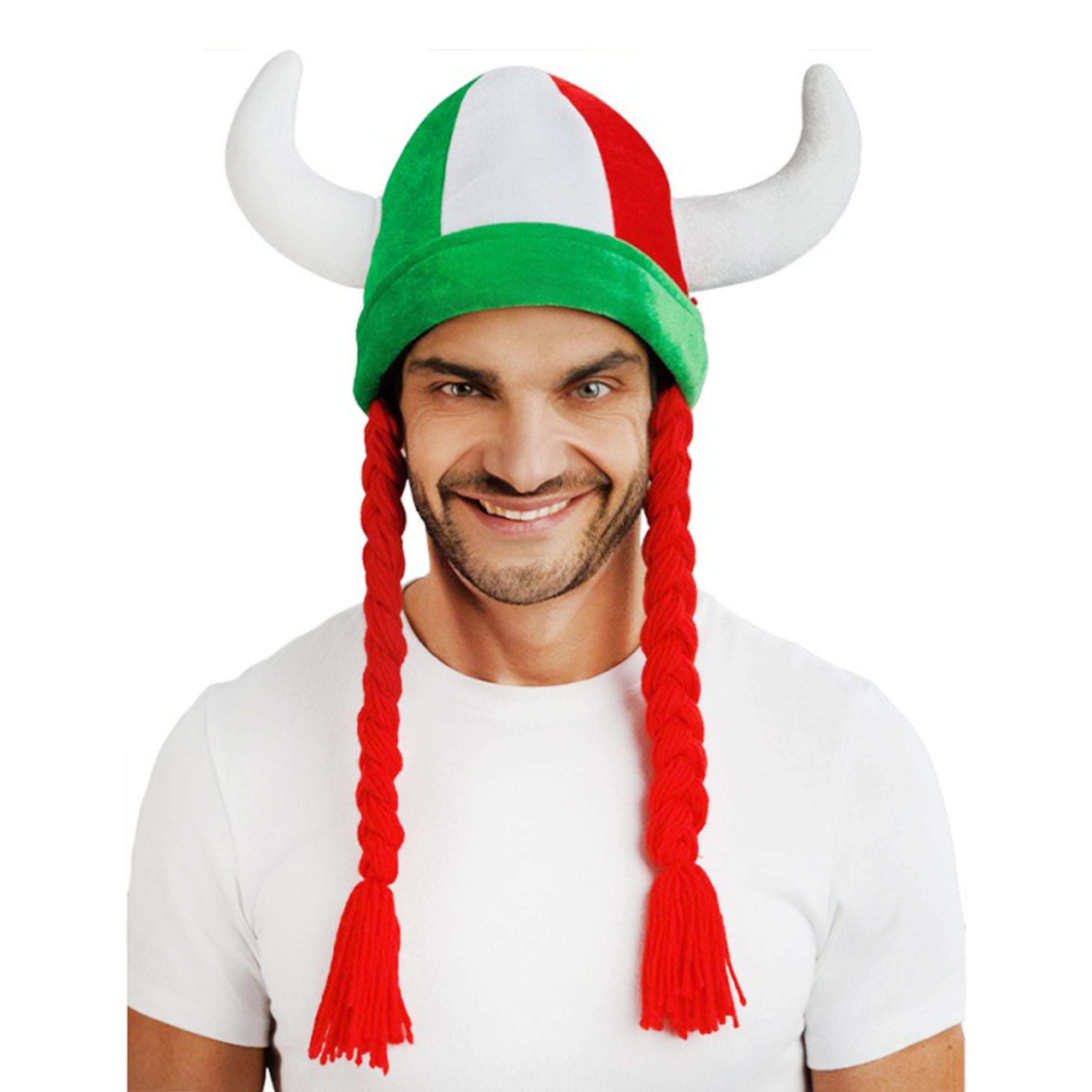 Bild föreställande produkten Vikingahjälm Italien med Flätor – One size