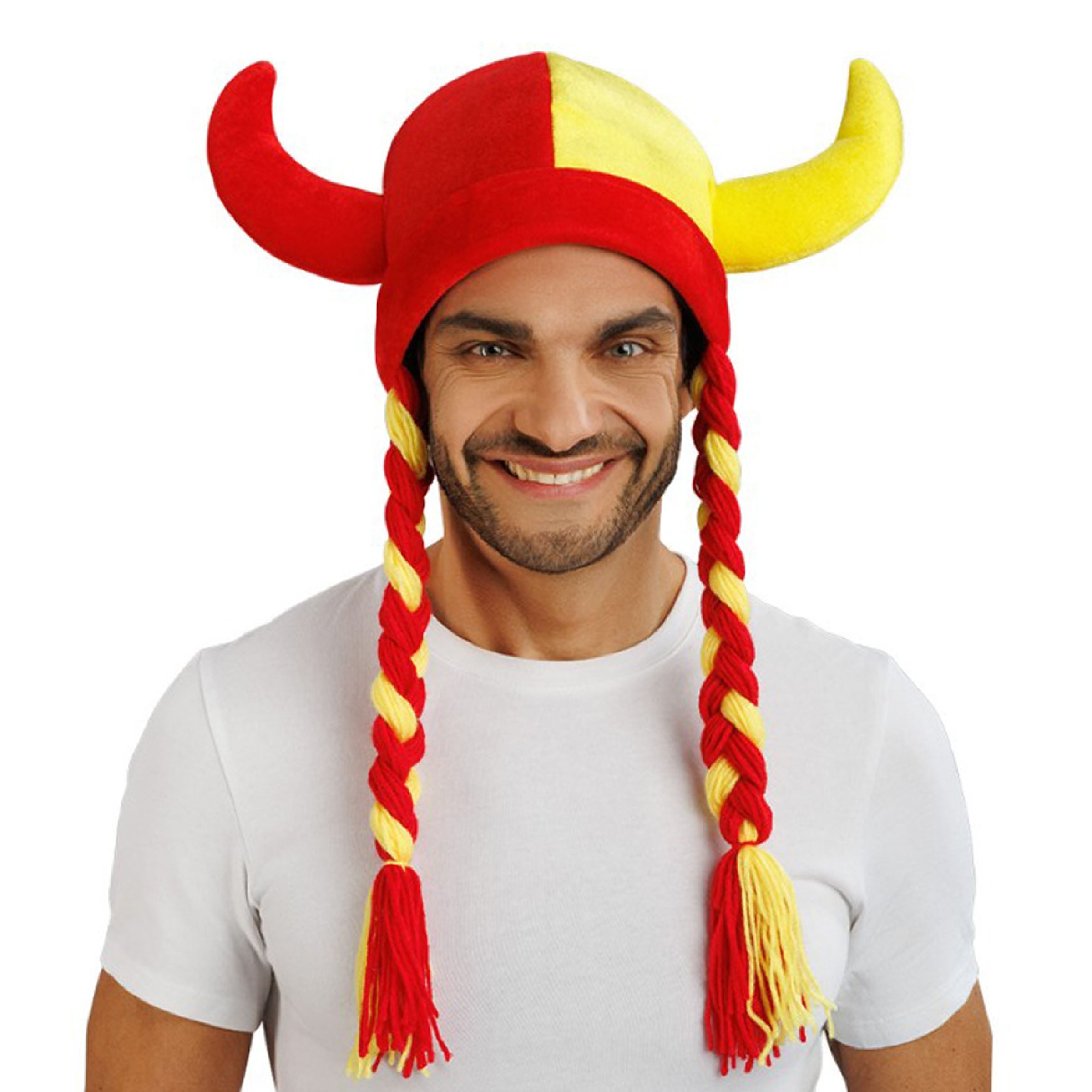 Bild föreställande produkten Vikingahjälm Spanien med Flätor – One size