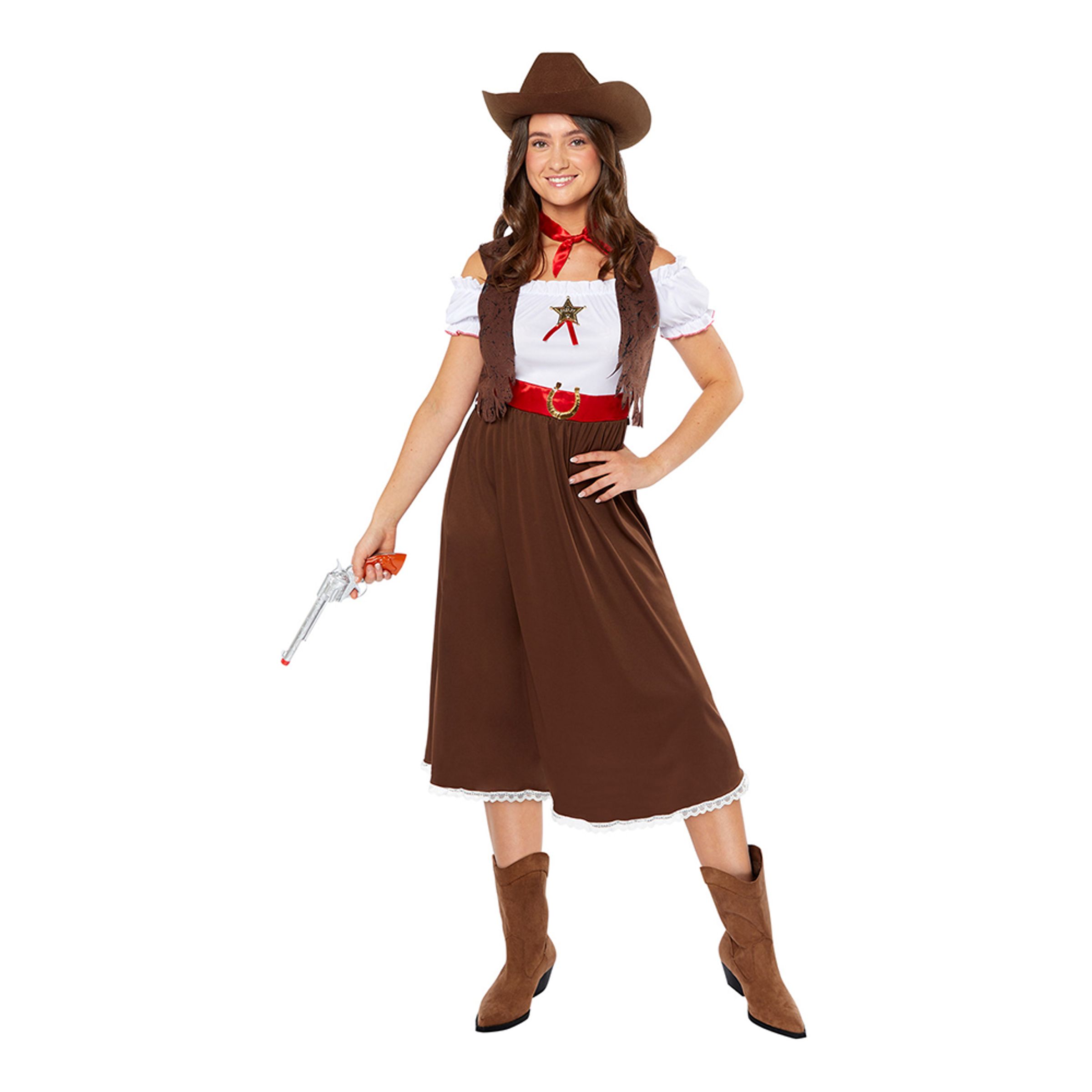 Bild föreställande produkten Vilda Västern Cowgirl Maskeraddräkt – Medium/Large