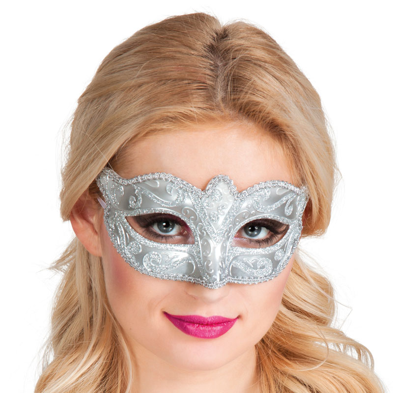 Bild föreställande produkten Vit och Silver Mask med Silverdetaljer
